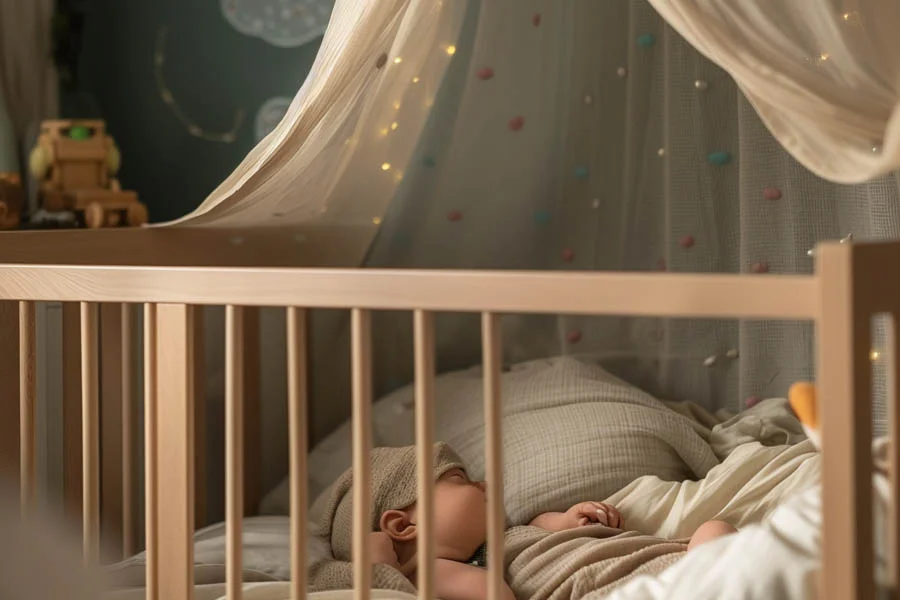 Natural Wood Mobile for Newborn Sleep