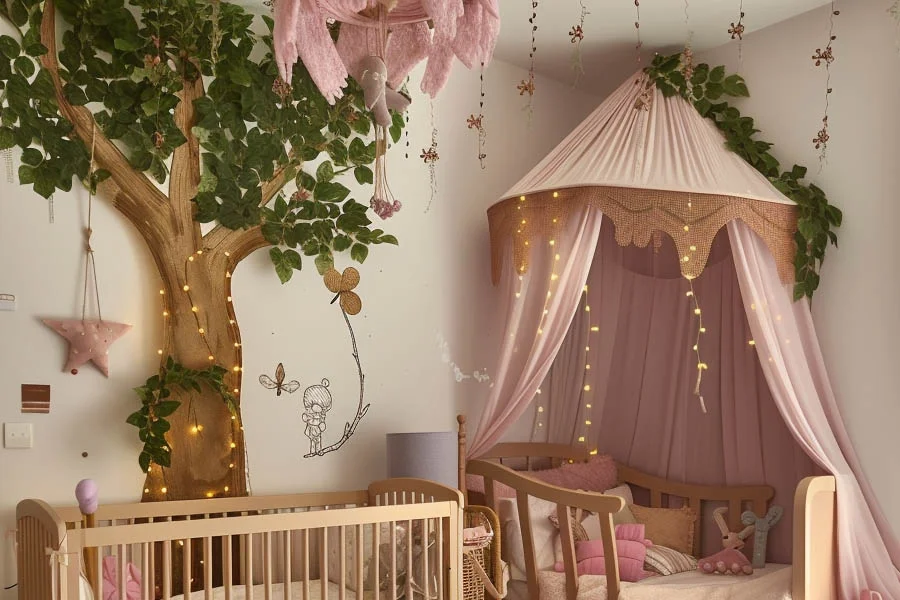 Natural Wood Mobile for Newborn Sleep